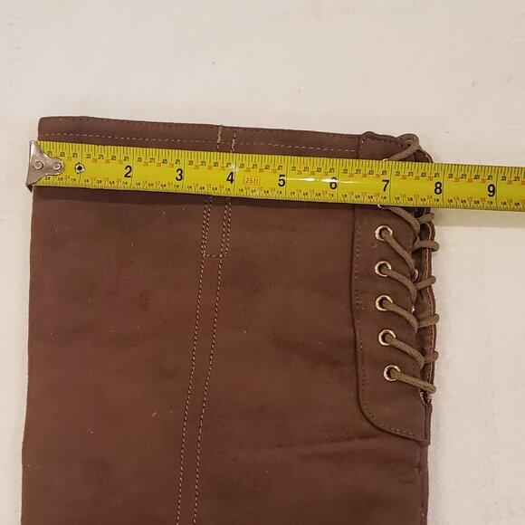 XOXO Thigh high over the Knee Boots with Lace ties and gold hardware - Picture 13 of 15